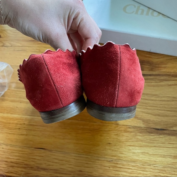 Chloé red suede Lauren flat - Picture 10 of 10